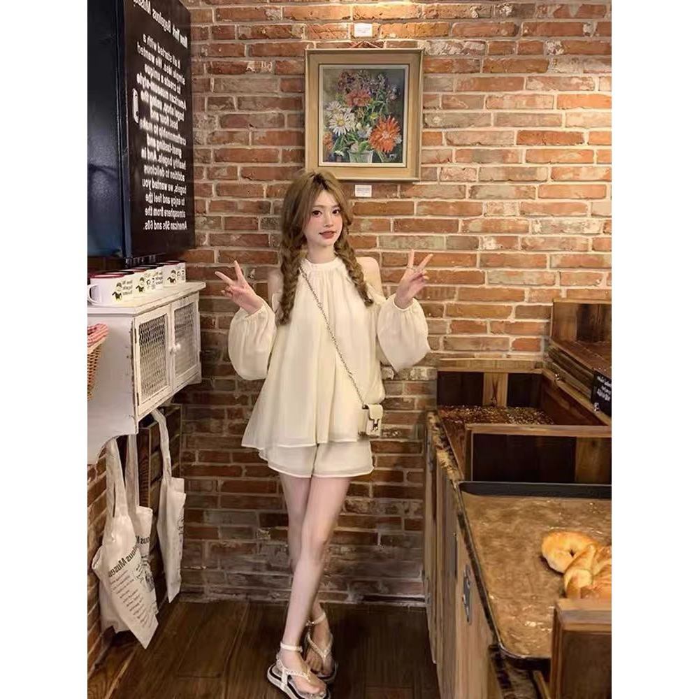 Sét Bộ vải Von Gồm Áo Babydoll trễ vai và quần short,áo trễ vai nữ HB335 HOASUMO