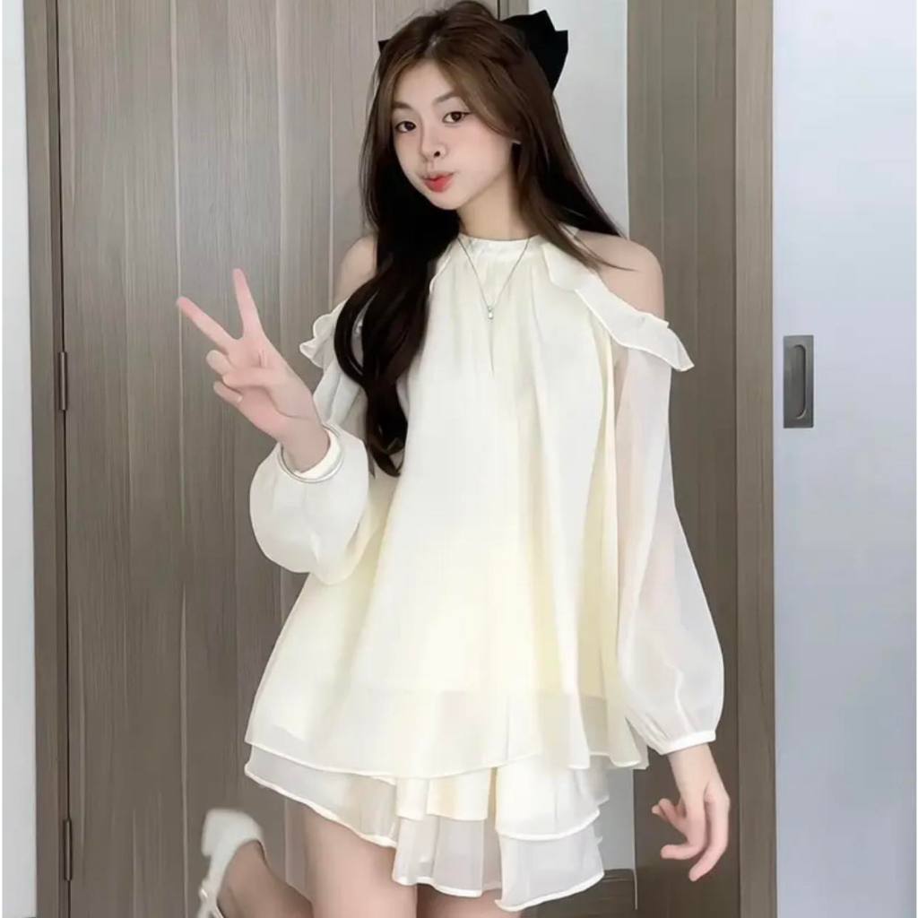Sét Bộ vải Von Gồm Áo Babydoll trễ vai và quần short,áo trễ vai nữ HB335 HOASUMO