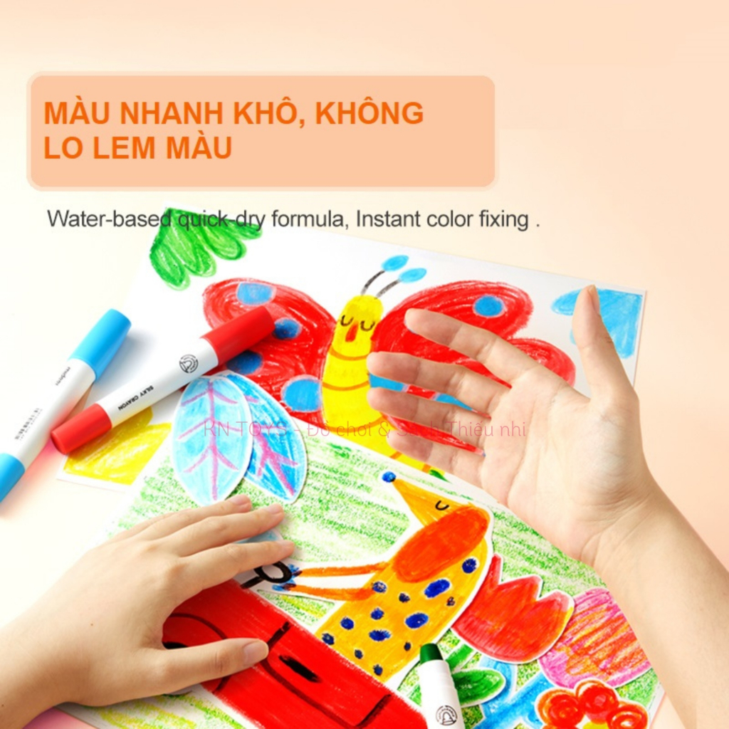 Bút Màu Sáp Lụa Tập Tô An Toàn Dễ Tẩy Rửa - Mideer Silky Crayon