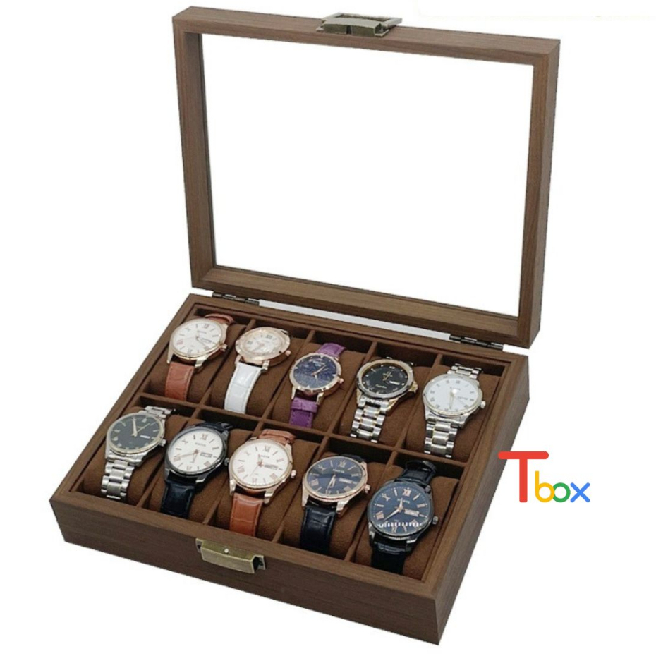 Hộp đựng đồng hồ, hộp trưng bày 12 chiếc đồng hồ bằng gỗ cao cấp, sang trọng