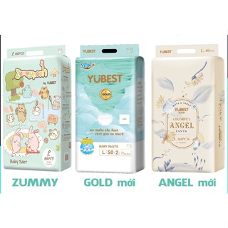  Bỉm Yubest Gold Angel mẫu mới Zummy Pooh CAO CẤP Natural quần dán NB90 S62 M60 L52 XL46 XXL44 XXXL42.............. 