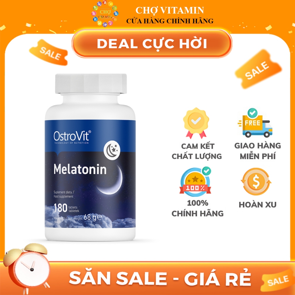 Viên Uống Giúp Ngủ Ngon Hơn Sâu Hơn - Melatonin Ostrovit (180 Viên)