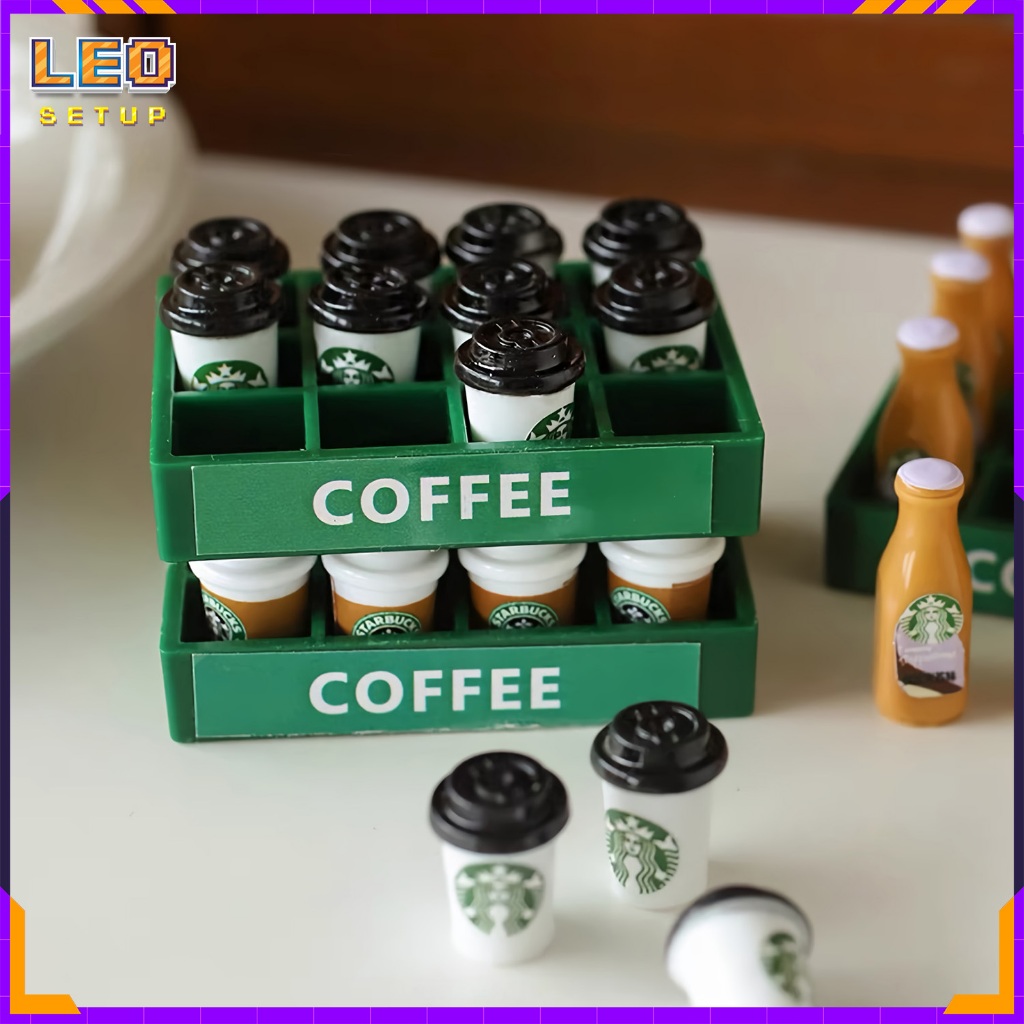 Mô hình két nước chai nước cà phê mini nhiều mẫu,  trang trí góc làm việc -  trưng bày dollhouse diy handmade đồ chơi