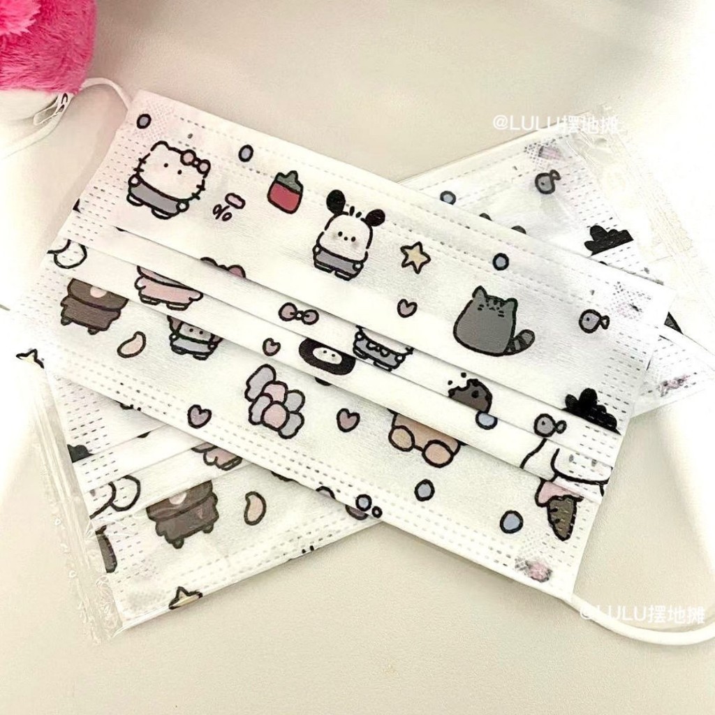Khẩu trang y tế hoạt hình dễ thương, in hình cute họa tiết cho người lớn