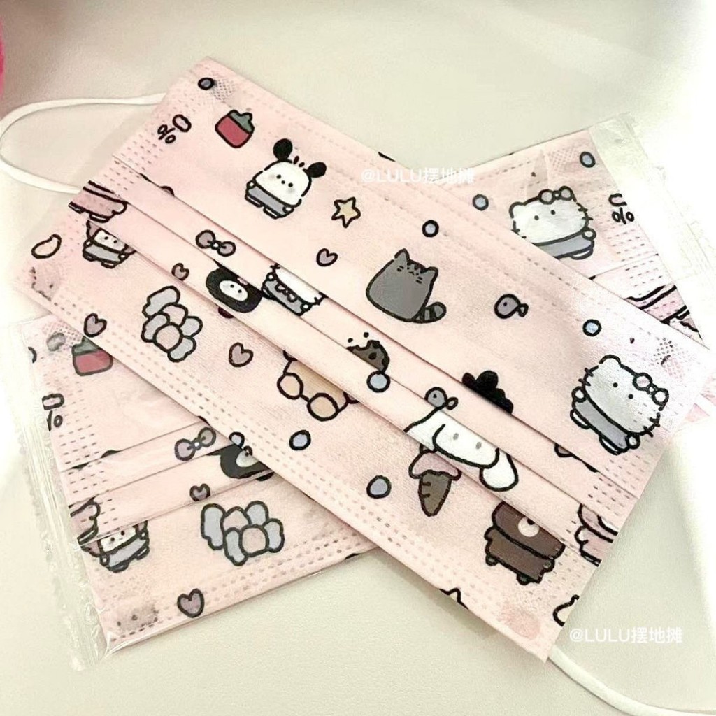 Khẩu trang y tế hoạt hình dễ thương, in hình cute họa tiết cho người lớn