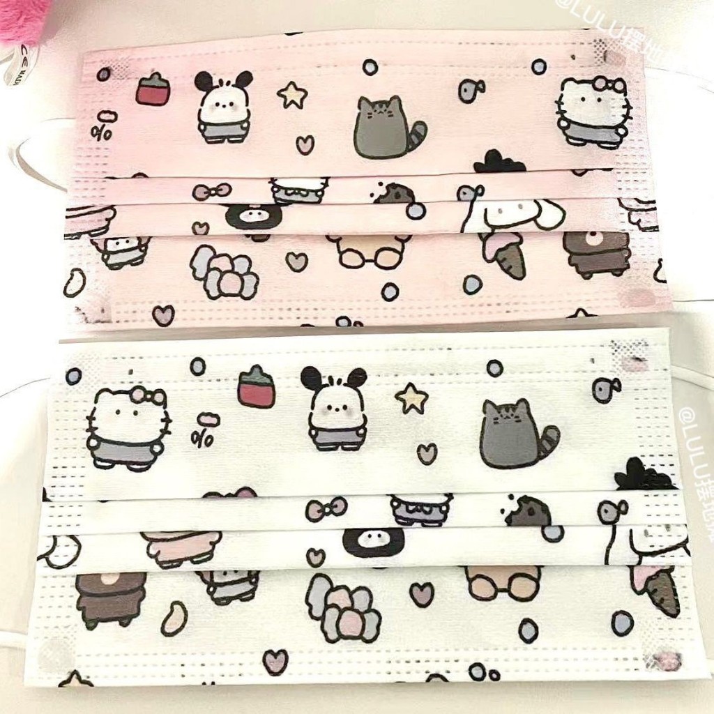 Khẩu trang y tế hoạt hình dễ thương, in hình cute họa tiết cho người lớn