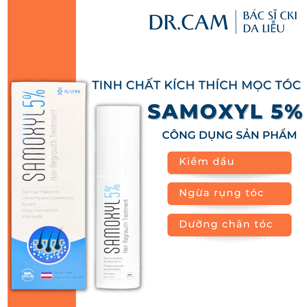 Tinh chất kích thích mọc tóc SAMOXYL 5% HAIR REGROWTH TREATMENT SHYAN 60ML, giảm rụng tóc - Dr. Cam