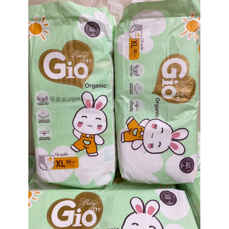 Bỉm quần Baby Gio Organic cao cấp 50 miếng giá rẻ