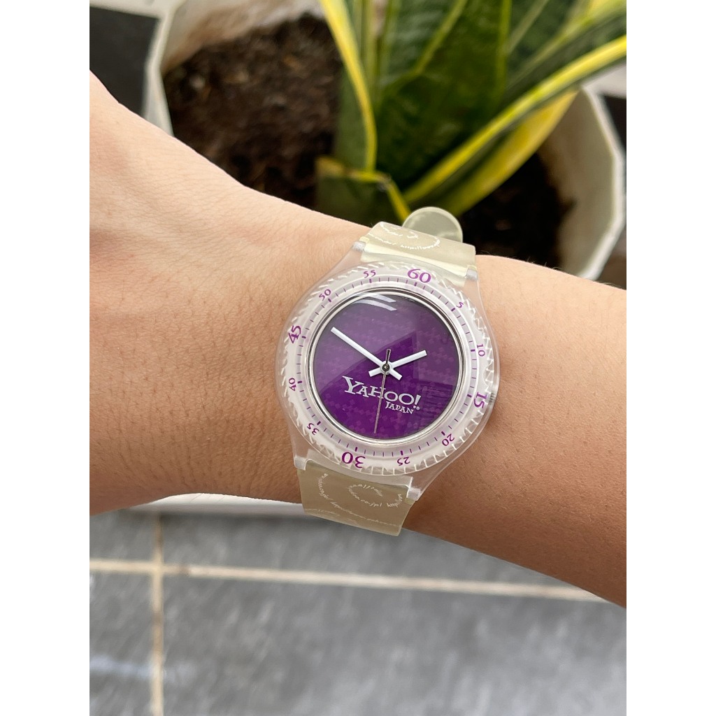 Đồng hồ nữ Yaho mặt tím thể thao chạy pin hàng Si