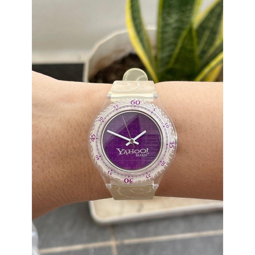 Đồng hồ nữ Yaho mặt tím thể thao chạy pin hàng Si