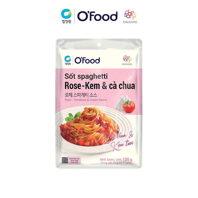 Sốt Spaghetti Nguyên Bản/ Phô Mai Kem/ Rose Kem Cà Chua Ofood 120g