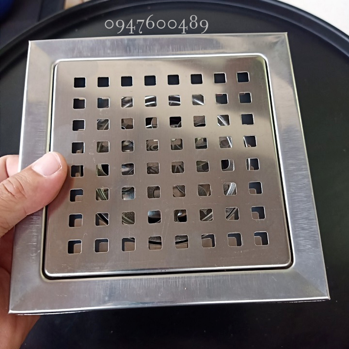 PHỄU THOÁT SÀN LƯỢC RÁC MẶT VUÔNG CHỐNG HÔI NHÀ TẮM, HỐ GA LỌC RÁC INOX 201