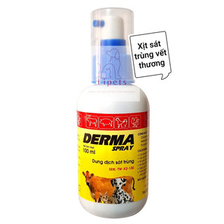 Derma spray dung dịch xịt sát trùng vết thương cho chó mèo 100ml