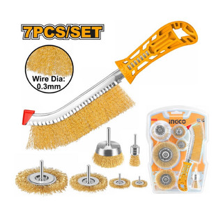 Bộ bàn chải, chén cước, chổi cước và bánh cước 7 chi tiết ingco wb10071