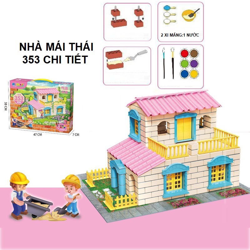 Đồ chơi lắp ghép ngôi nhà 353 chi tiết cho bé