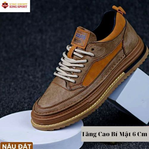 Giày Thê Thao Da Nam Cao Cấp Tăng Cao Bí Mật 7 Cm Cho Anh Em