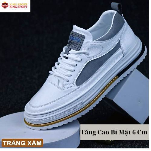Giày Thê Thao Da Nam Cao Cấp Tăng Cao Bí Mật 7 Cm Cho Anh Em
