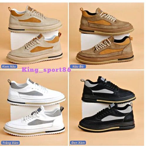 Giày Thê Thao Da Nam Cao Cấp Tăng Cao Bí Mật 7 Cm Cho Anh Em