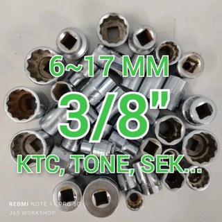 Đầu tuýp 3/8" size 6~17 mm ktc, tone, tough, koken... hàng bãi nhật