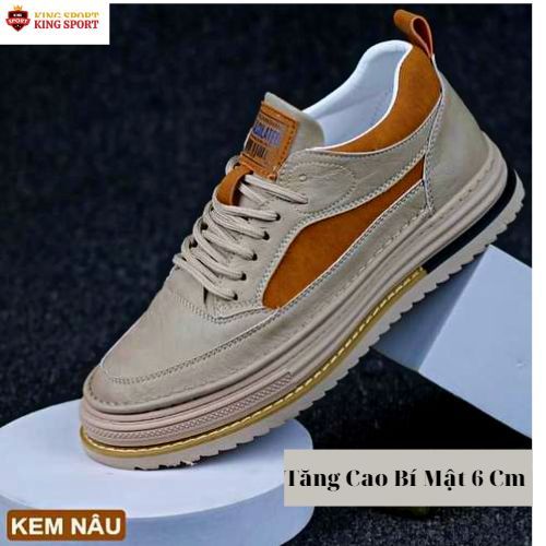 Giày Thê Thao Da Nam Cao Cấp Tăng Cao Bí Mật 7 Cm Cho Anh Em
