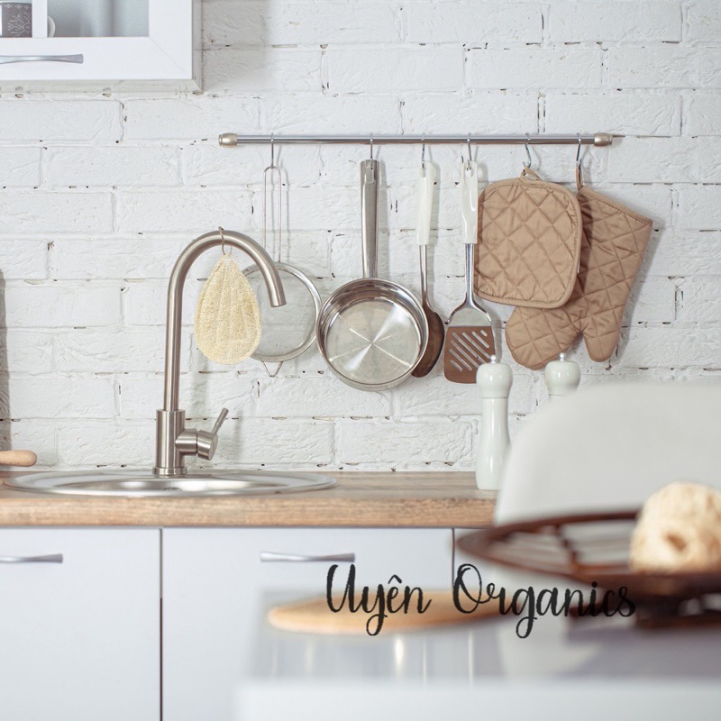 Miếng rửa chén xơ mướp,rửa bát🍀tự nhiên,handmade🍀cọ xoong nồi sạch,thân thiện môi trường