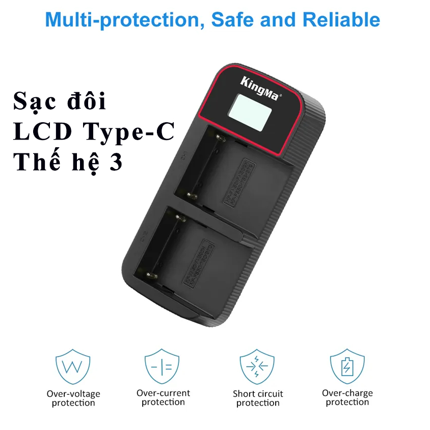 Pin Dung lượng cao và Dock sạc NP-F970 F990 F980 FM50 FM500 F960 F550 F570 F750 F770 F930 cho đèn chụp studio, máy quay