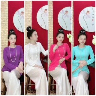 Áo bà ba vải lụa trơn