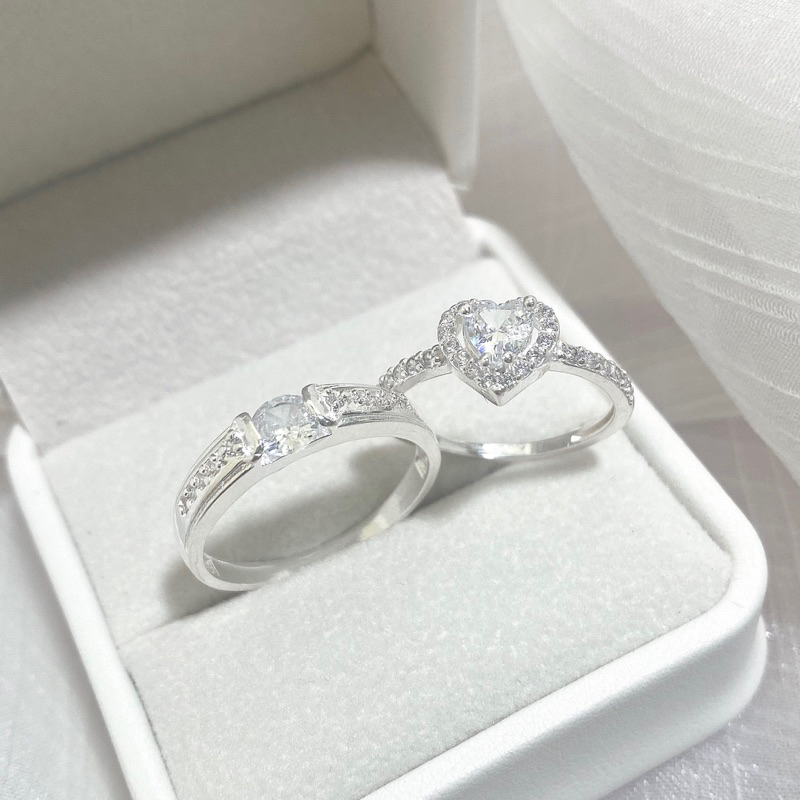 Các mẫu nhẫn đôi bạc CHY SILVER NĐ01 đính đá bạc ta