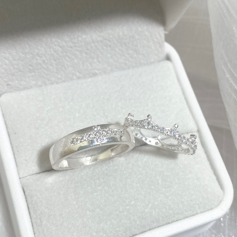 Các mẫu nhẫn đôi bạc CHY SILVER NĐ01 đính đá bạc ta