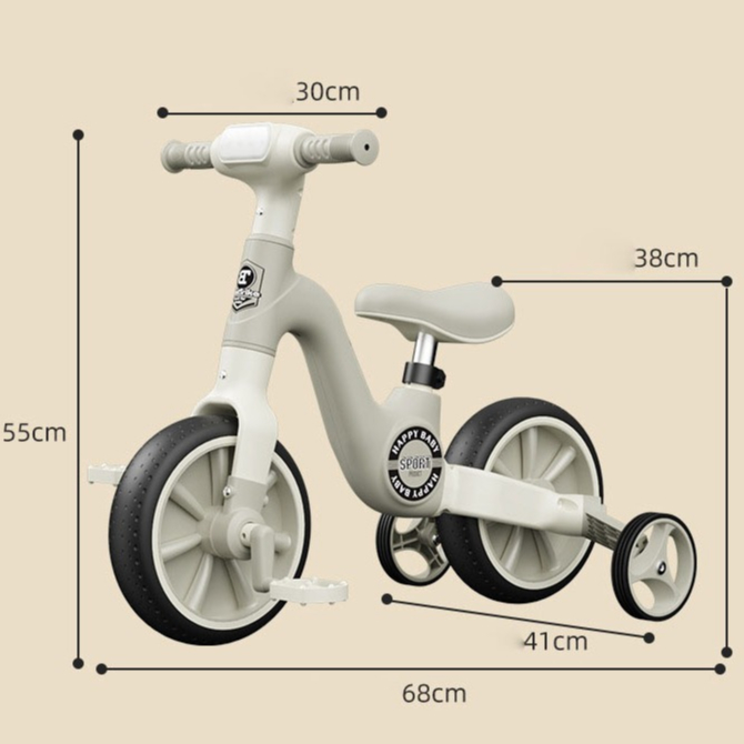 Xe đạp 3 bánh cho trẻ em - Xe chòi chân cho bé thăng bằng đa năng 3in1 có đèn nhạc cao cấp tải trọng 100kg.