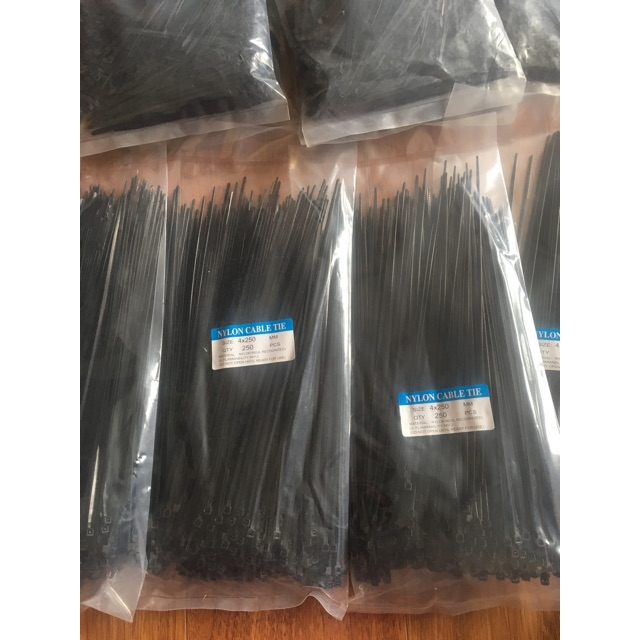 Túi 250 dây rút lạt nhựa đen dây thít 25cm bền dai chắc chắn