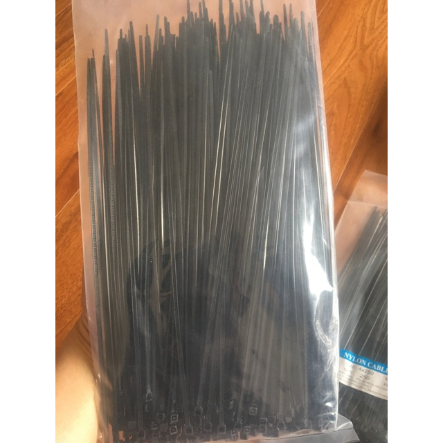 Túi 250 dây rút lạt nhựa đen dây thít 25cm bền dai chắc chắn