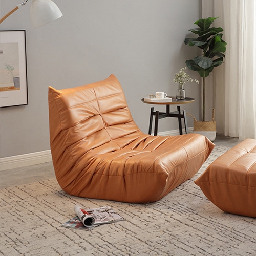 Ghế Lười, Ghế Thư Giãn Togo Phong Cách Bắc Âu Da PU Decor Phòng Khách, Phòng Ngủ , Cafe Tặng Gối Hoa