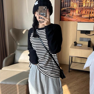  Áo Thun Tay Dài Sọc phối NEONVN thu đông - áo thun nữ dài tay sọc phối màu thu đông ấm áp áo dài tay nữ siêu xinh 
