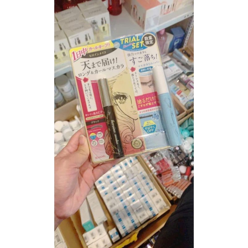 SET MASCARA KIS ME + TẨY TRANG KISS ME HEROINE