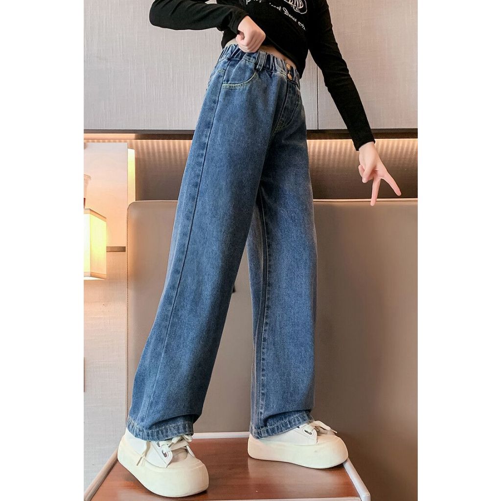 Quần jean bé gái lớn size đại quần dài quần bò cho bé gái QJ56 size 130-160 25-45 kg thời trang trẻ em hàng quảng châu