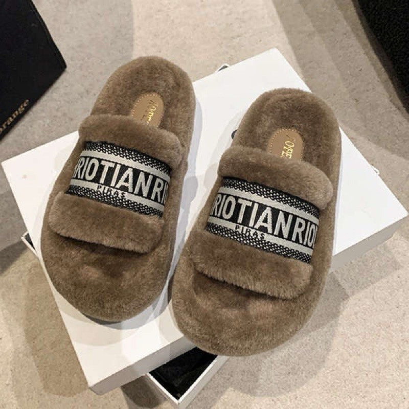 Dép Lông quai chữ qc full box