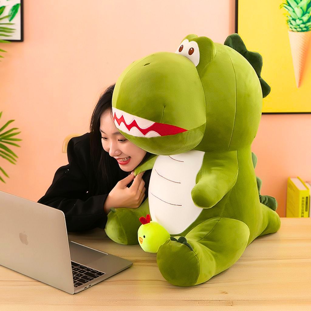 Gấu Bông Khủng Long Cute, Thú Nhồi Bông Có Gà Con EDA'S HOUSE