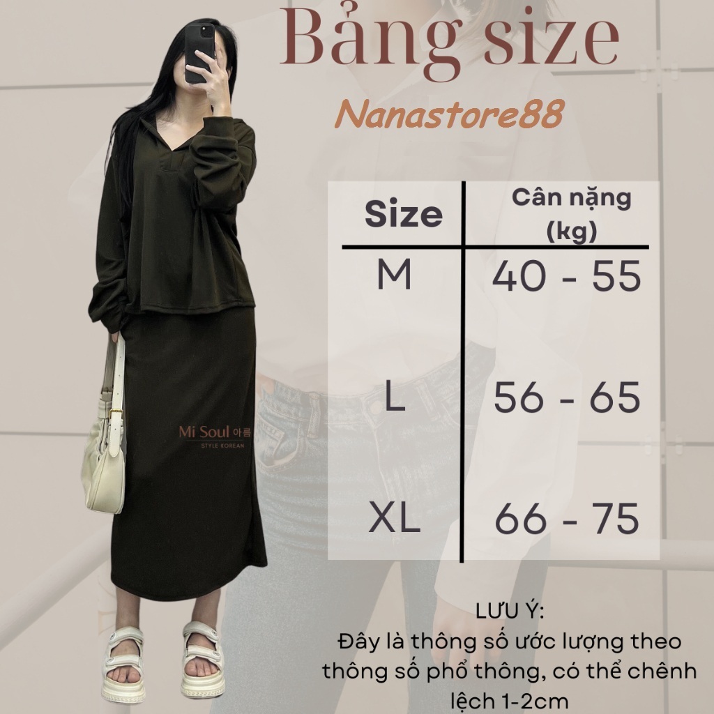Set bộ thu đông sang chảnh, set nỉ tăm trơn nữ dài tay Bigsize Nanastore 219T