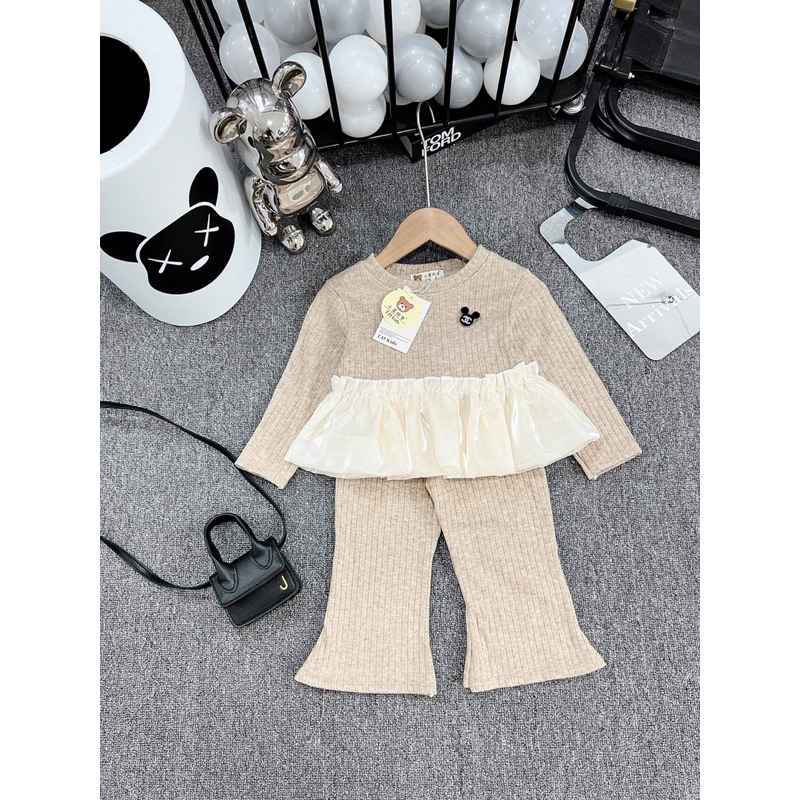 Set Bộ Len mềm đẹp bánh bèo cho bé gái hàng đẹp