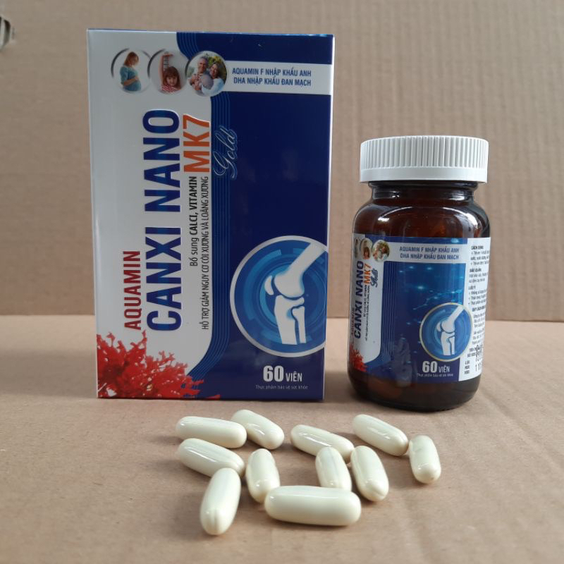 Viên uống AQUAMIN CANXI NANO MK7 GOLD - Aquamin F - Hộp 60 viên,giảm nguy cơ loãng xương ,còi xương