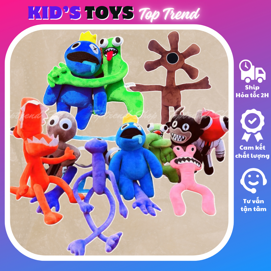 Thú nhồi bông quái vật đáng yêu Rainbow, đồ chơi gấu bông Roblox Rainbow Friends - TOP TREND
