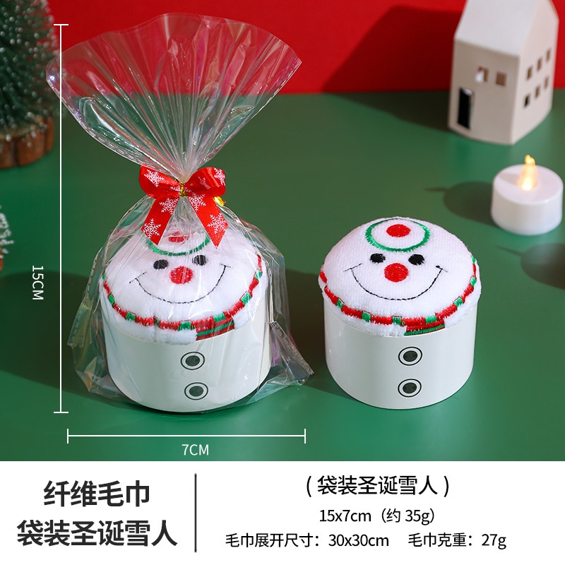 Khăn mặt cotton đáng yêu hình bánh cupcake chủ đề Noel / Giáng sinh