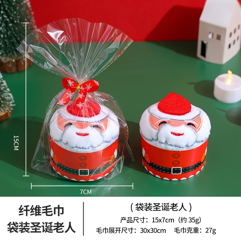 Khăn mặt cotton đáng yêu hình bánh cupcake chủ đề Noel / Giáng sinh