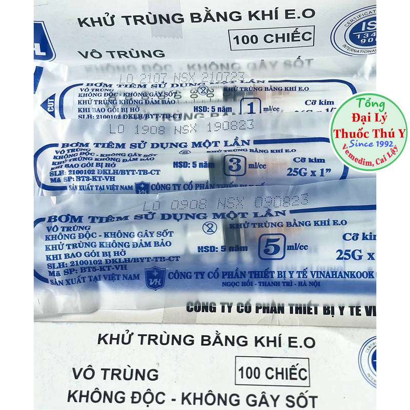 Xilanh bơm tiêm 1ml_3ml_5ml vô trùng hiệu Vinahankook