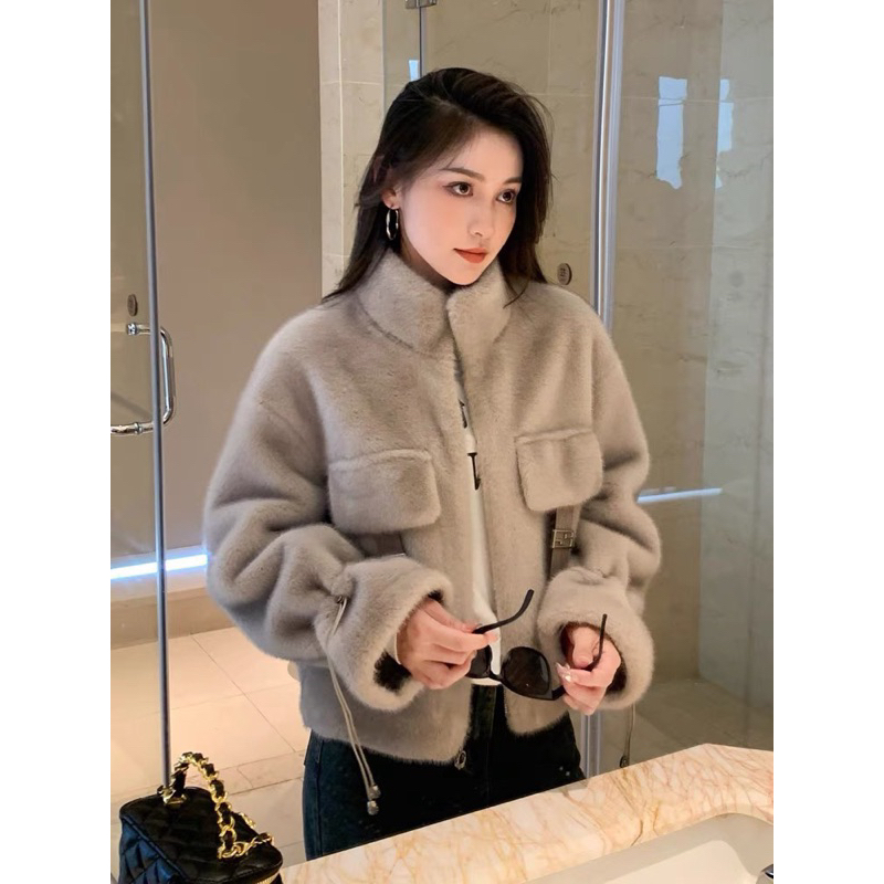 ÁO KHOÁC LÔNG TÚI NGANG TIỂU THƯ, áo khoác lông qc l1, áo khoác mùa đông