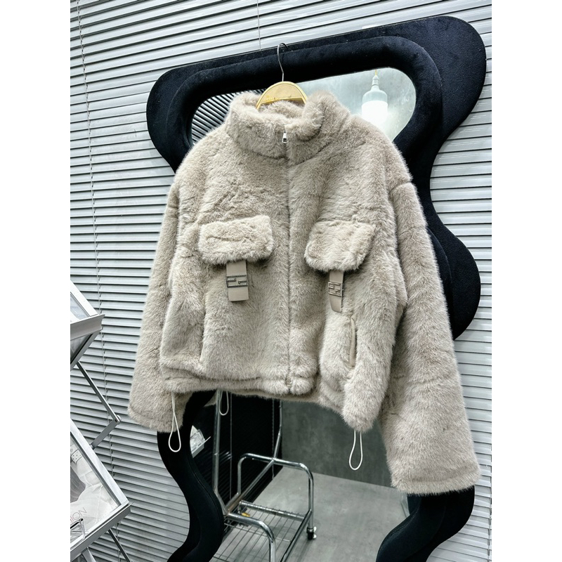 ÁO KHOÁC LÔNG TÚI NGANG TIỂU THƯ, áo khoác lông qc l1, áo khoác mùa đông