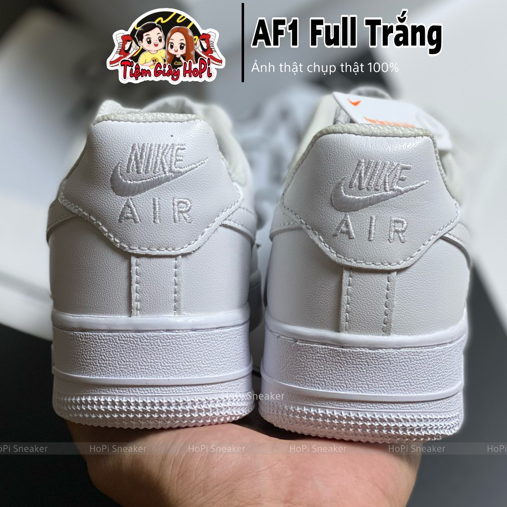 Giày Sneaker_Nike Air Force 1 full trắng Nam Nữ, Giày AF1 Trắng đế Air, bản Cao Cấp Full Box Bill