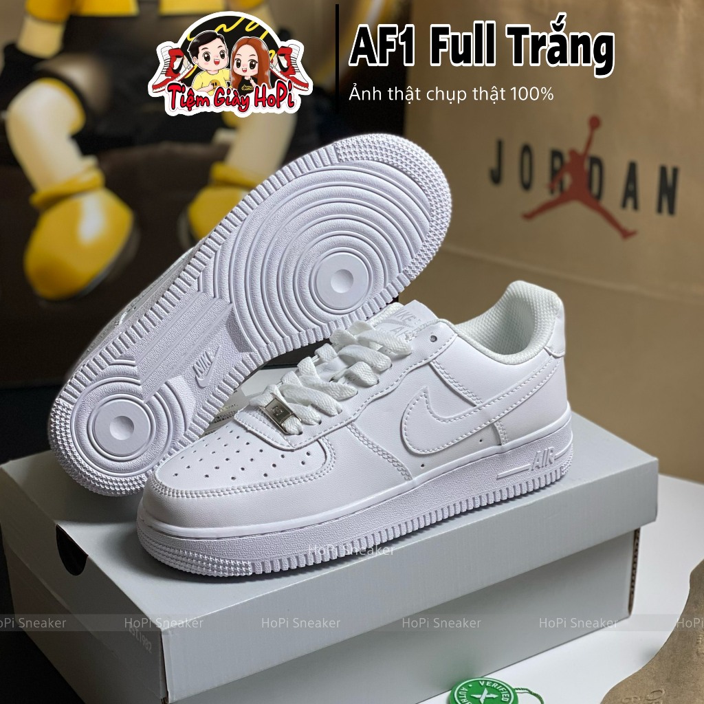 Giày Sneaker_Nike Air Force 1 full trắng Nam Nữ, Giày AF1 Trắng đế Air, bản Cao Cấp Full Box Bill