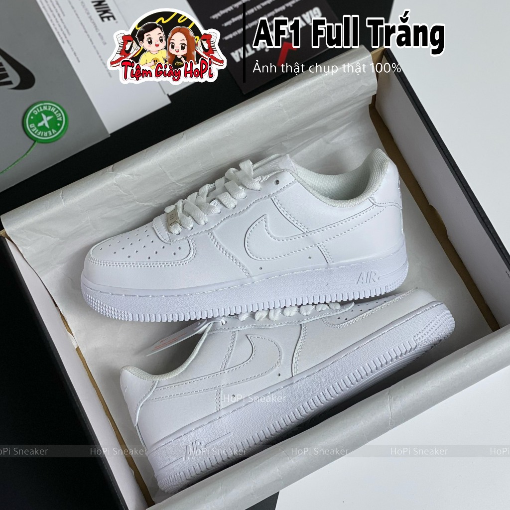 Giày Sneaker_Nike Air Force 1 full trắng Nam Nữ, Giày AF1 Trắng đế Air, bản Cao Cấp Full Box Bill